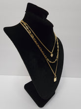 Load image into Gallery viewer, 18K ITALIAN GOLD PLATED 3 LAYERED HEART & KEY NECKLACE