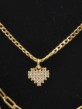 Load image into Gallery viewer, 18K ITALIAN GOLD PLATED 3 LAYERED HEART & KEY NECKLACE
