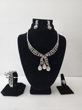 Load image into Gallery viewer, 18K ITALIAN WHITE GOLD PLATED CZ PARTY SET