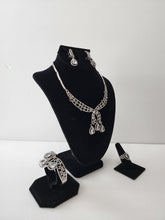 Load image into Gallery viewer, 18K ITALIAN WHITE GOLD PLATED CZ PARTY SET