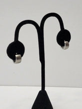 Load image into Gallery viewer, 18K WHITEGOLD PLATED STAINLESS STEEL HUGGIE HOOPEARRINGS