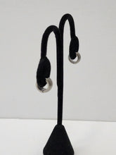 Load image into Gallery viewer, 18K WHITEGOLD PLATED STAINLESS STEEL HUGGIE HOOPEARRINGS