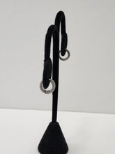 Load image into Gallery viewer, 18K WHITEGOLD PLATED STAINLESS STEEL HUGGIE HOOPEARRINGS