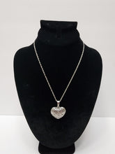 Load image into Gallery viewer, 18K ITALIAN WHITE GOLD PLATED HEART PENDANT & NECKLACE