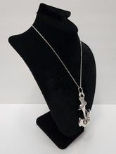 Load image into Gallery viewer, 18K ITALIAN WHITE GOLD PLATED LARGE ANCHOR PENDANT & NECKLACE