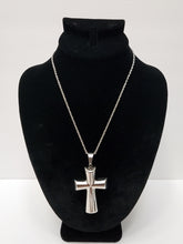 Load image into Gallery viewer, 18K ITALIAN WHITE GOLD PLATED CHUNKY CROSS PENDANT & NECKLACE
