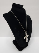 Load image into Gallery viewer, 18K ITALIAN WHITE GOLD PLATED CHUNKY CROSS PENDANT & NECKLACE