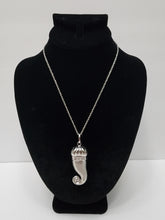 Load image into Gallery viewer, 18K ITALIAN WHITE GOLD PLATED CHUNKY PENDANT & NECKLACE