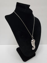 Load image into Gallery viewer, 18K ITALIAN WHITE GOLD PLATED CHUNKY PENDANT & NECKLACE