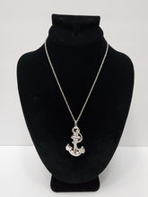 Load image into Gallery viewer, 18K ITALIAN WHITE GOLD PLATED SMALL ANCHOR PENDANT & NECKLACE