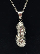 Load image into Gallery viewer, 18K ITALIAN WHITE GOLD PLATED SMALL PEANUT PENDANT & NECKLACE