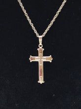 Load image into Gallery viewer, 18K ITALIAN WHITE GOLD PLATED CROSS PENDANT & NECKLACE