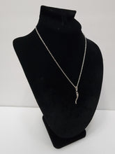 Load image into Gallery viewer, 18K ITALIAN WHITE GOLD PLATED PEPPER PENDANT & NECKLACE