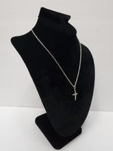 Load image into Gallery viewer, 18K ITALIAN WHITE GOLD PLATED CROSS PENDANT & NECKLACE