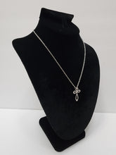 Load image into Gallery viewer, 18K ITALIAN WHITE GOLD PLATED CZ CROSS PENDANT & NECKLACE