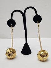 Load image into Gallery viewer, 18K Gold Plated Long Ball Drop Earring