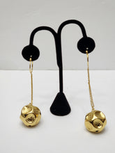 Load image into Gallery viewer, 18K Gold Plated Long Ball Drop Earring