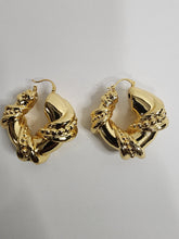 Load image into Gallery viewer, 18K Gold Plated Rope Twisted Hoop Earring