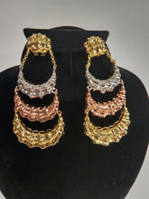 Load image into Gallery viewer, 18K 3 Tone Gold Plated Long Earring