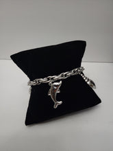 Load image into Gallery viewer, 18K White Gold Plated Fish Charm Braclet
