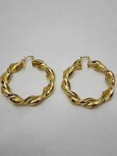 Load image into Gallery viewer, 18K Italian Gold Plated Twisted Hoop Earring