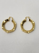 Load image into Gallery viewer, 18K Gold Plated Dent Hoop Earring