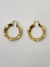 Load image into Gallery viewer, 18K Gold Plated Dent Hoop Earring