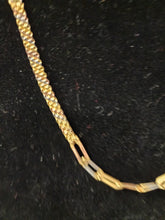 Load image into Gallery viewer, 18K Gold Plated 3 Tone  Carpet & Cuban Necklace