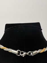 Load image into Gallery viewer, 18K WHITE GOLD PLATED TWISTED TWO TONE CHOCKER NECKLACE