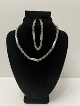 Load image into Gallery viewer, 18K WHITE GOLD PLATED  STAINLESS STEEL UNISEX NECKLACE AND BRACELET