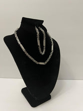 Load image into Gallery viewer, 18K WHITE GOLD PLATED  STAINLESS STEEL UNISEX NECKLACE AND BRACELET