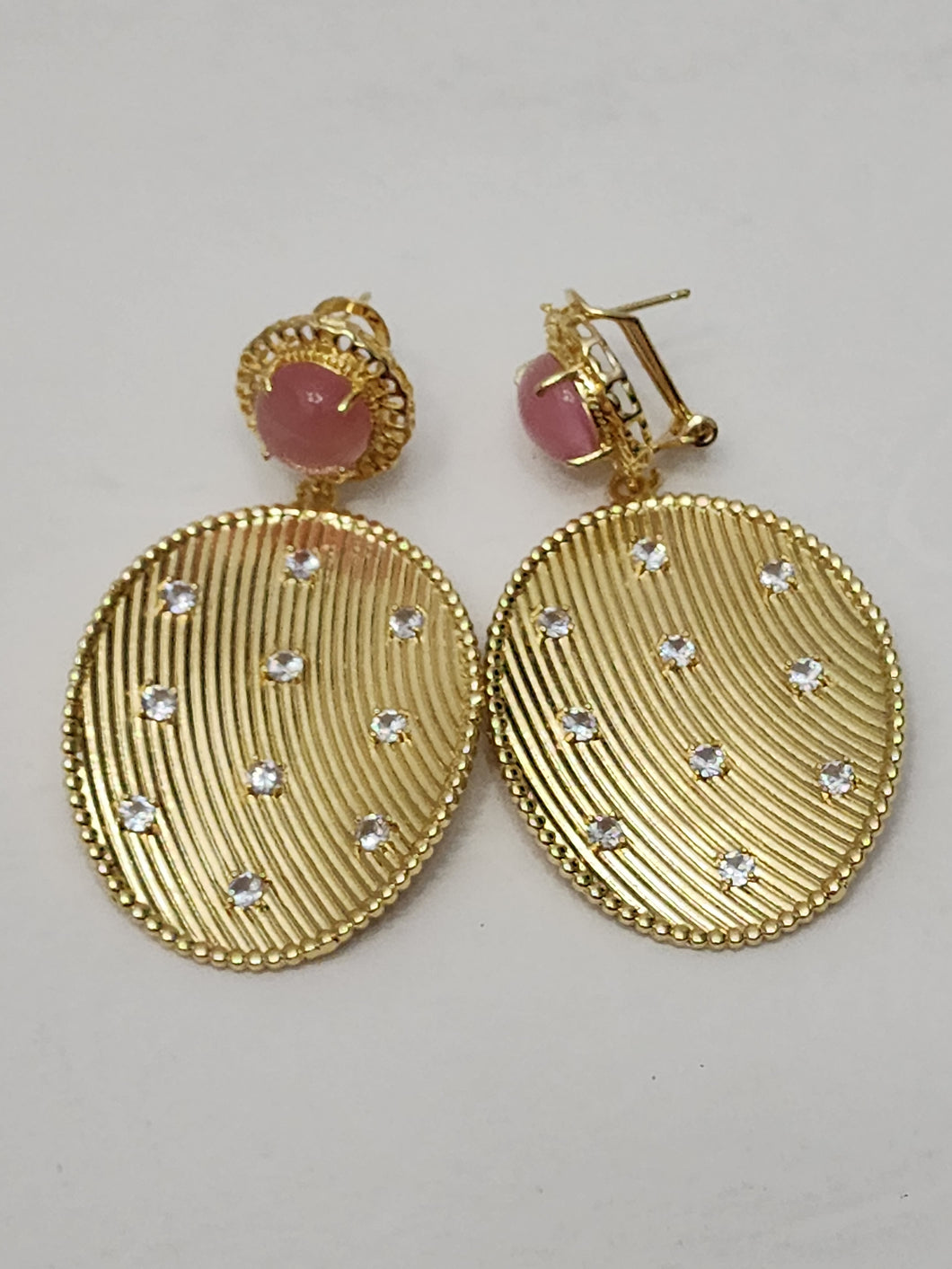 18K Gold Plated Pin Stone Earring