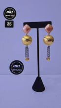 Load and play video in Gallery viewer, 18K Gold Plated 3 Tone Drop and Tassel Earring
