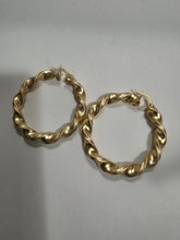 Load image into Gallery viewer, 18K Gold Plated Twisted Bold Hoop
