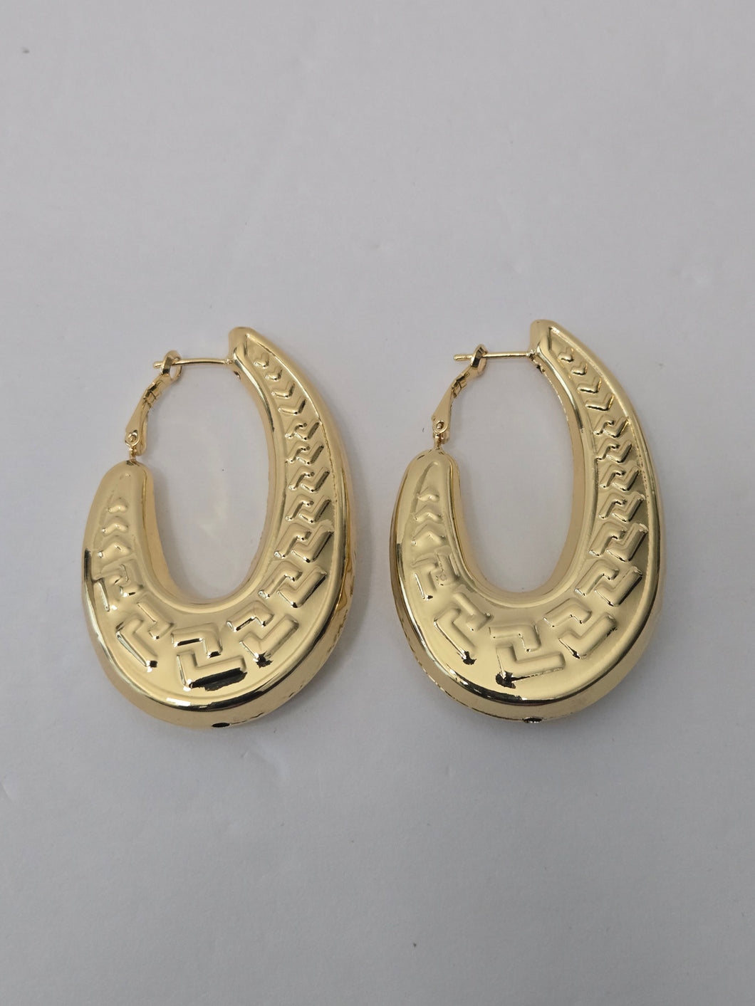 18K Gold Plated Bold Oval Hoop Earring