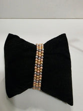 Load image into Gallery viewer, 18K Gold Plated 3 Tone 3 in 1 Beaded Elastic Bracelet
