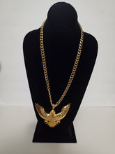 Load image into Gallery viewer, 18K Gold Plated 24" Long Cuban Necklace with Eagle Pendant
