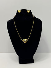 Load image into Gallery viewer, 18K Gold Plated Simple Heart Chocker Necklace and Earring Set
