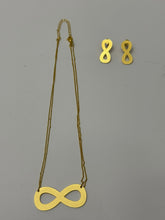 Load image into Gallery viewer, 18K Gold Plated Infinity Necklace and Earring Set
