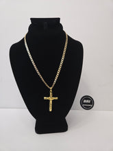 Load image into Gallery viewer, 18K Gold Plated Necklace and Cross Pendant
