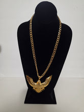 Load image into Gallery viewer, 18K Gold Plated 24" Long Cuban Necklace with Eagle Pendant
