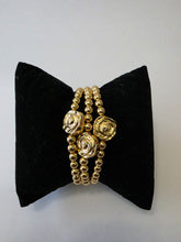 Load image into Gallery viewer, 18K Gold Plated Beaded Elastic Bracelet "Diamondcut"
