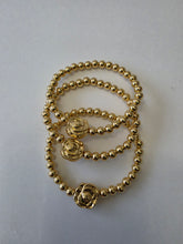 Load image into Gallery viewer, 18K Gold Plated Beaded Elastic Bracelet "Diamondcut"
