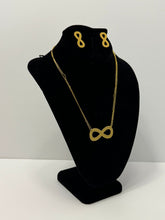 Load image into Gallery viewer, 18K Gold Plated Infinity Necklace and Earring Set
