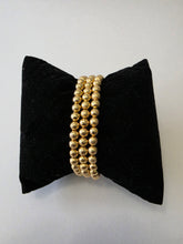 Load image into Gallery viewer, 18K Gold Plated Beaded Elastic Bracelet "Diamondcut"

