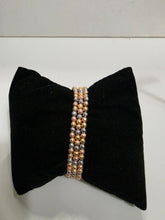 Load image into Gallery viewer, 18K Gold Plated 3 Tone 3 in 1 Beaded Elastic Bracelet
