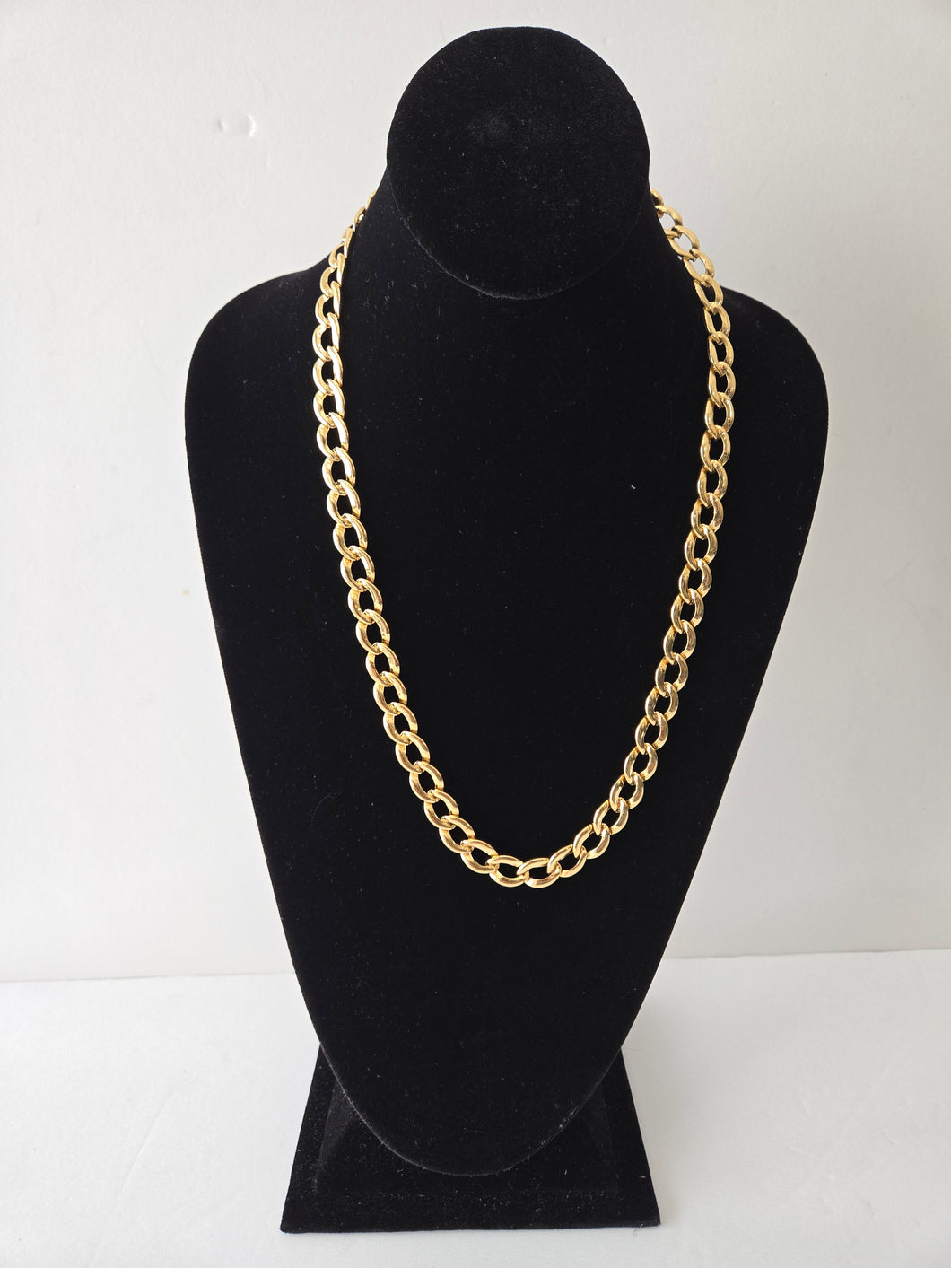 18K Italian Gold Plated Thick Long Necklace