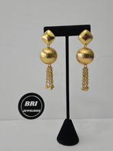 Load image into Gallery viewer, 18K Gold Plated Drop with Tassel Earring
