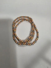 Load image into Gallery viewer, 18K Gold Plated 3 Tone 3 in 1 Beaded Elastic Bracelet
