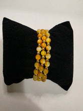 Load image into Gallery viewer, 3 in 1 Yellow Beaded Elastic Bracelet
